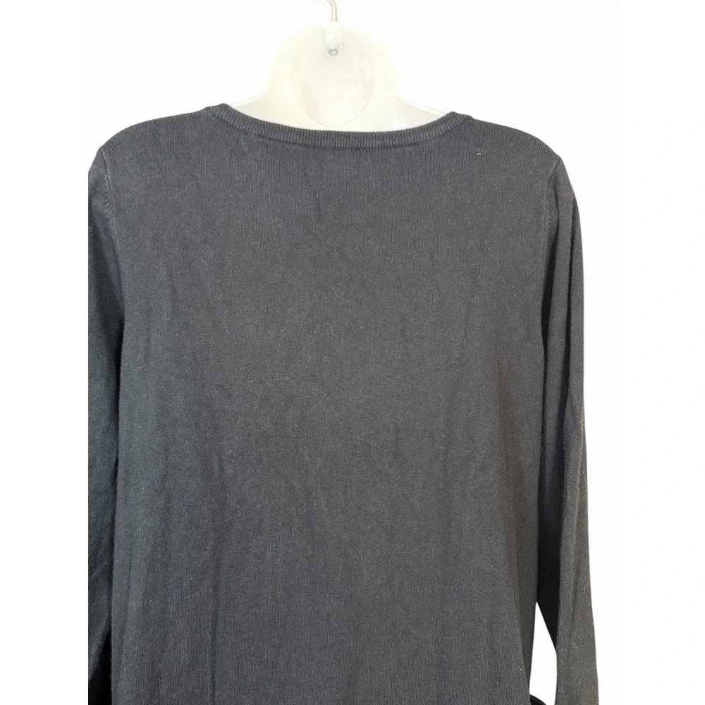 Sundance PM Black‎ Knit Sweater Dress Cotton Silk Blend Lagenlook Minimalist